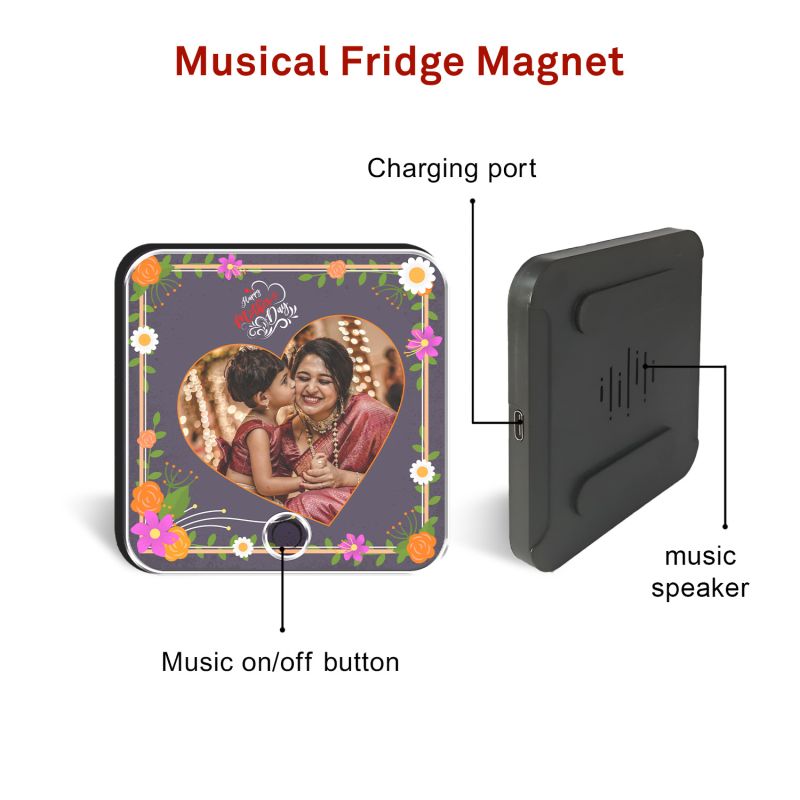 Personalized Musical Fridge Magnet for Mom (Photo & Song)